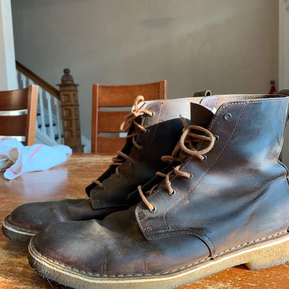 M10.5, Clark’s, Classic Brown Leather Men's Boots
